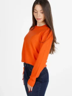 Mimoii Maglione girocollo da donna in misto lana e cashemere