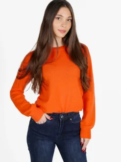 Mimoii Maglione girocollo da donna in misto lana e cashemere