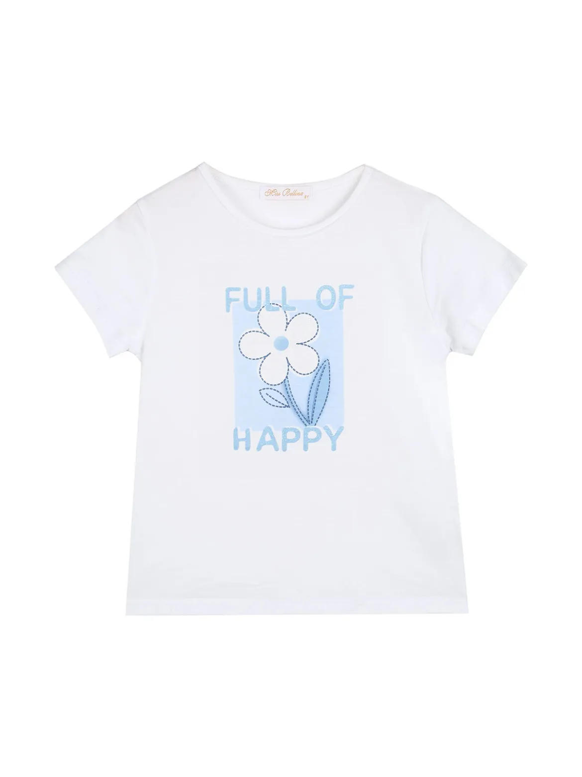 Miss Bellina Completo 3 pezzi da bambina con strass e zip - azzurro