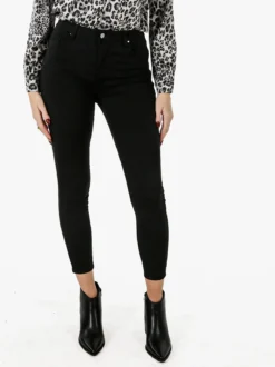Miss Bonbon Jeans donna skinny a vita alta - nero