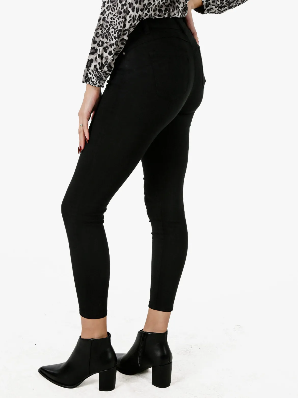 Miss Bonbon Jeans donna skinny a vita alta - nero