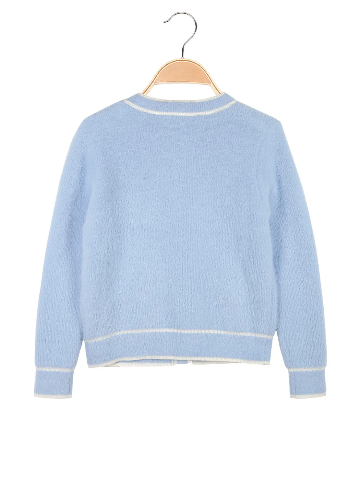 Miss Brum Cardigan da bambina in ecopelo con bottoni
