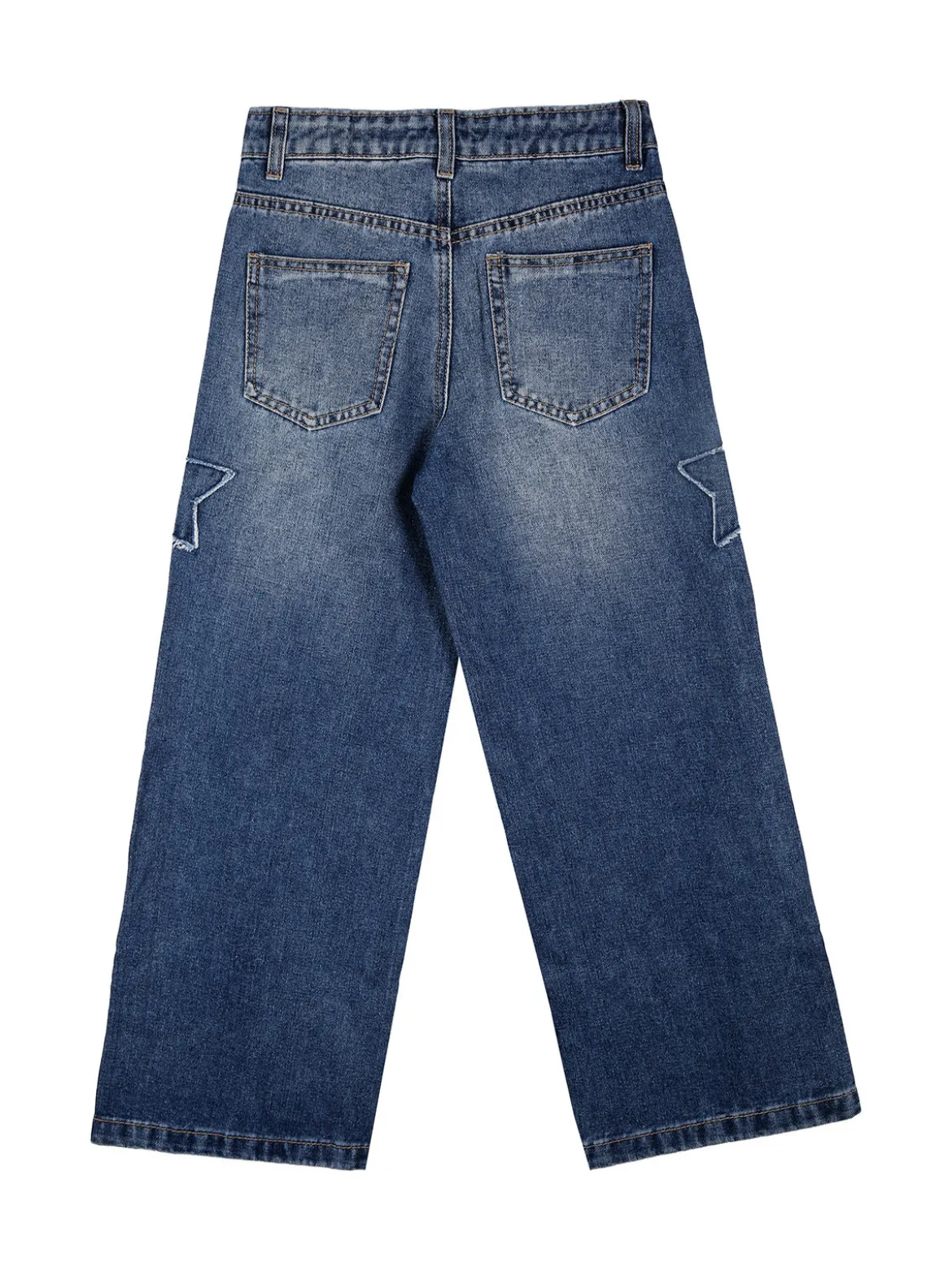 Miss Brum Jeans wide leg da bambina con toppe - jeans