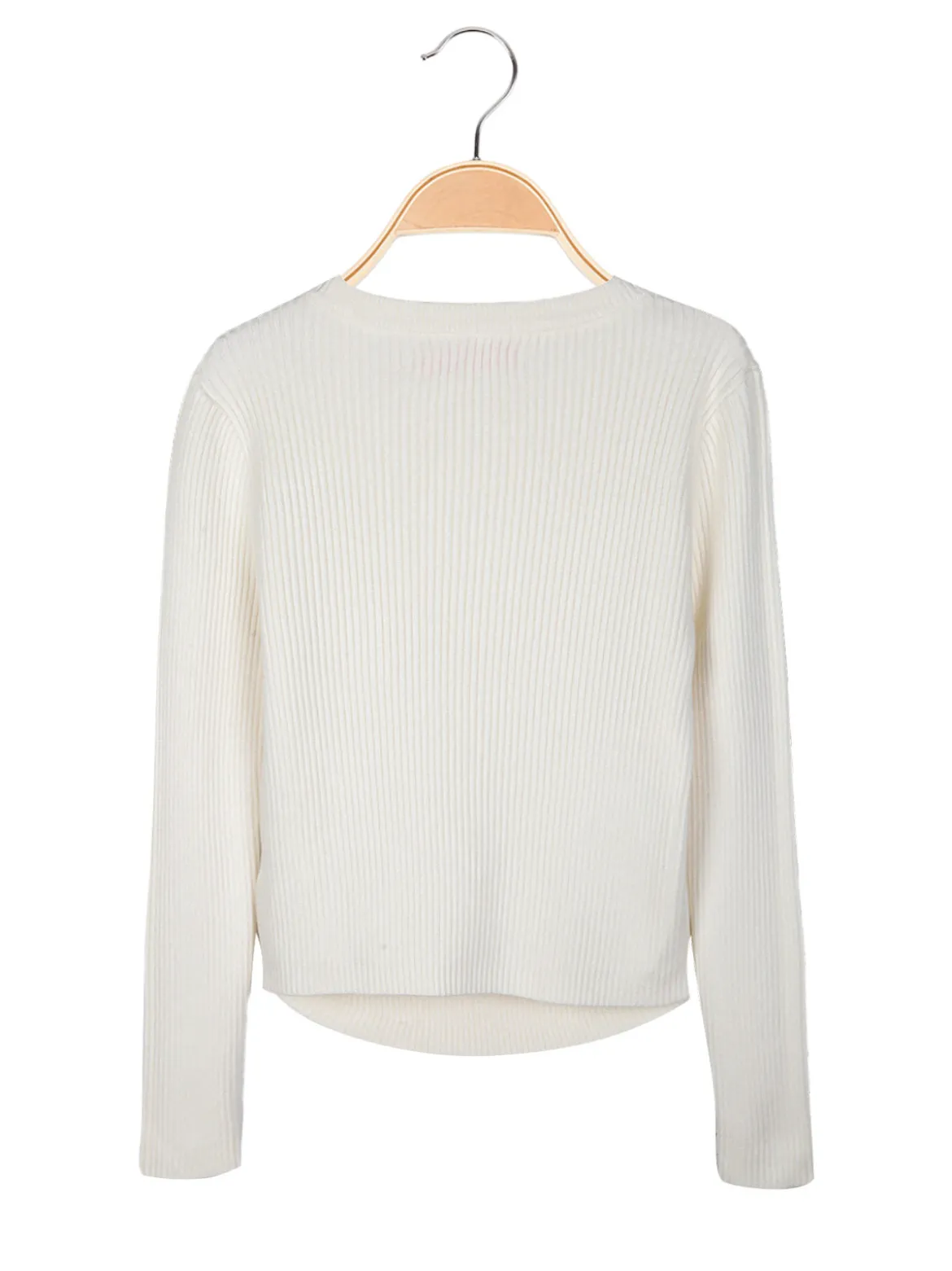 Miss Brum Pullover da bambina in maglia con girocollo di strass