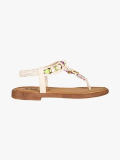 Miss Desiree Infradito donna gioiello con cinturino elastico - panna