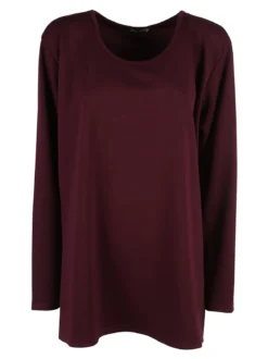 Miss E Co Maglia donna con spalline imbottite linea curvy - bordeaux