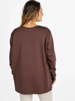 Miss E Co Maglia donna con spalline imbottite linea curvy - marrone