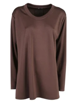 Miss E Co Maglia donna girocollo linea curvy - marrone