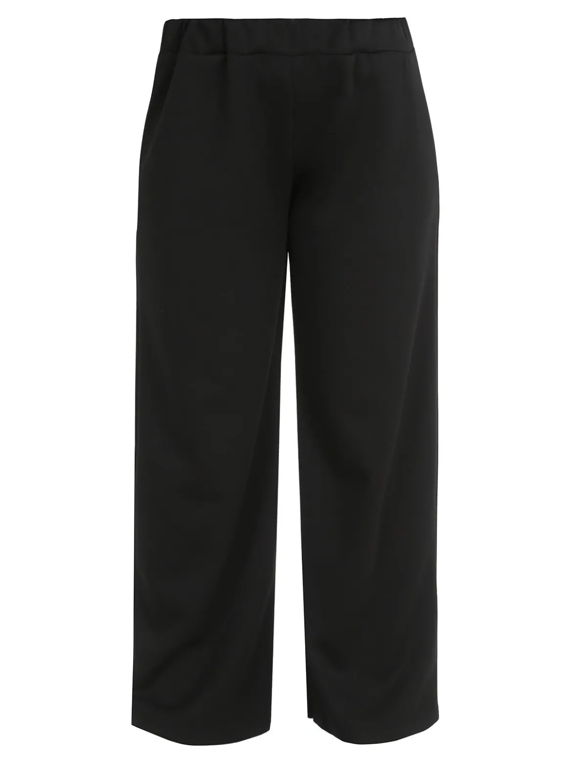 Miss E Co Pantaloni donna a gamba larga linea curvy - nero