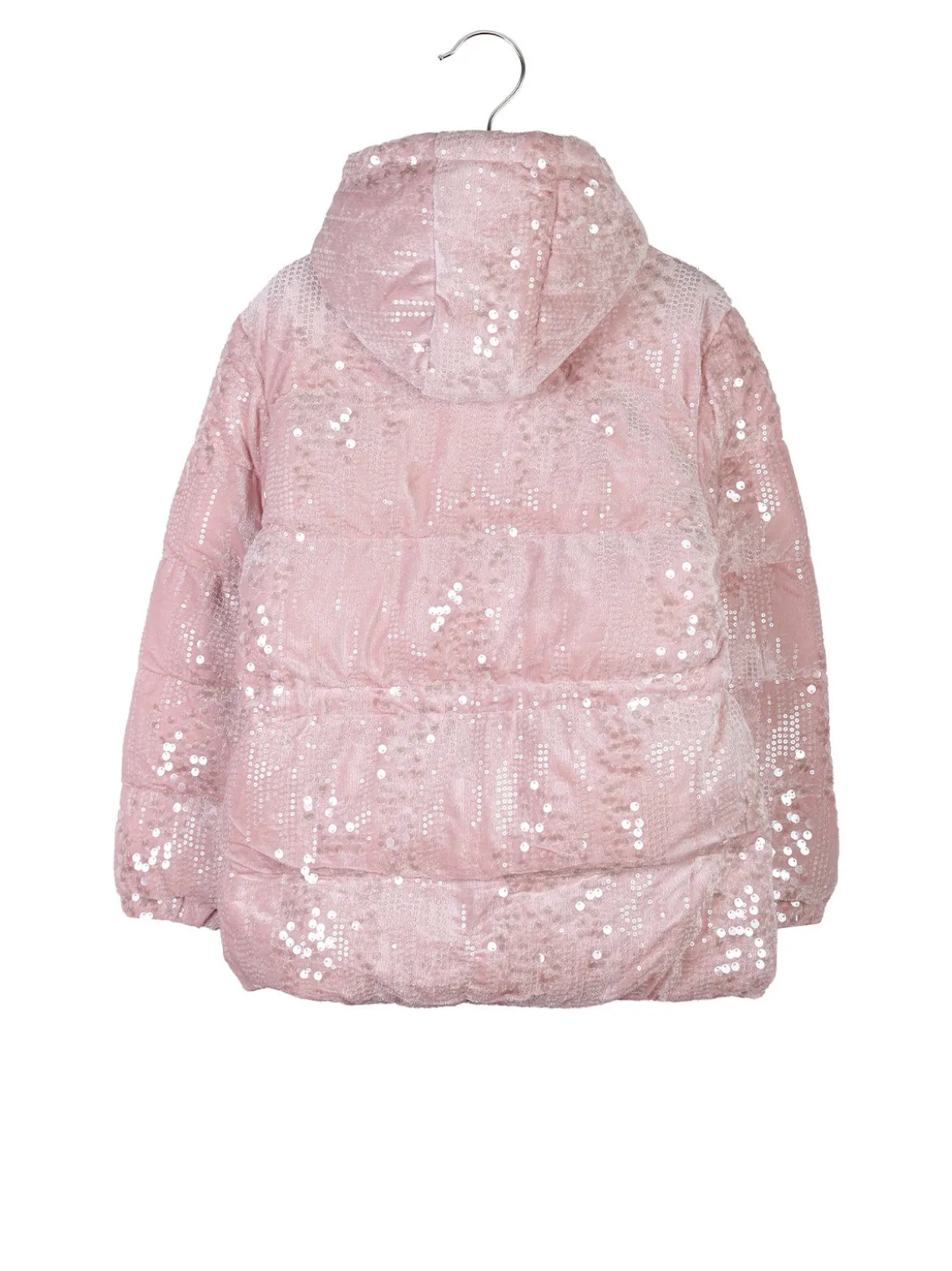 Miss & Girls Giubbotto da bambina con paillettes e cappuccio - rosa
