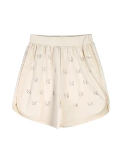 Miss Image Completo corto da bambina in cotone con t-shirt e shorts - beige