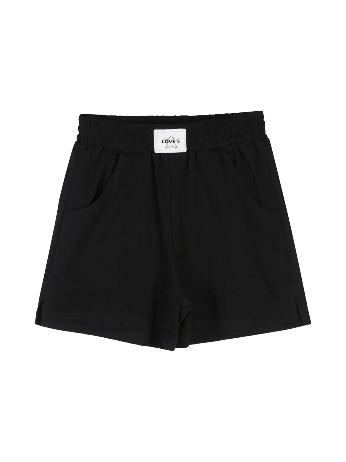 Miss Image Completo corto da ragazza con top a costine e shorts - nero