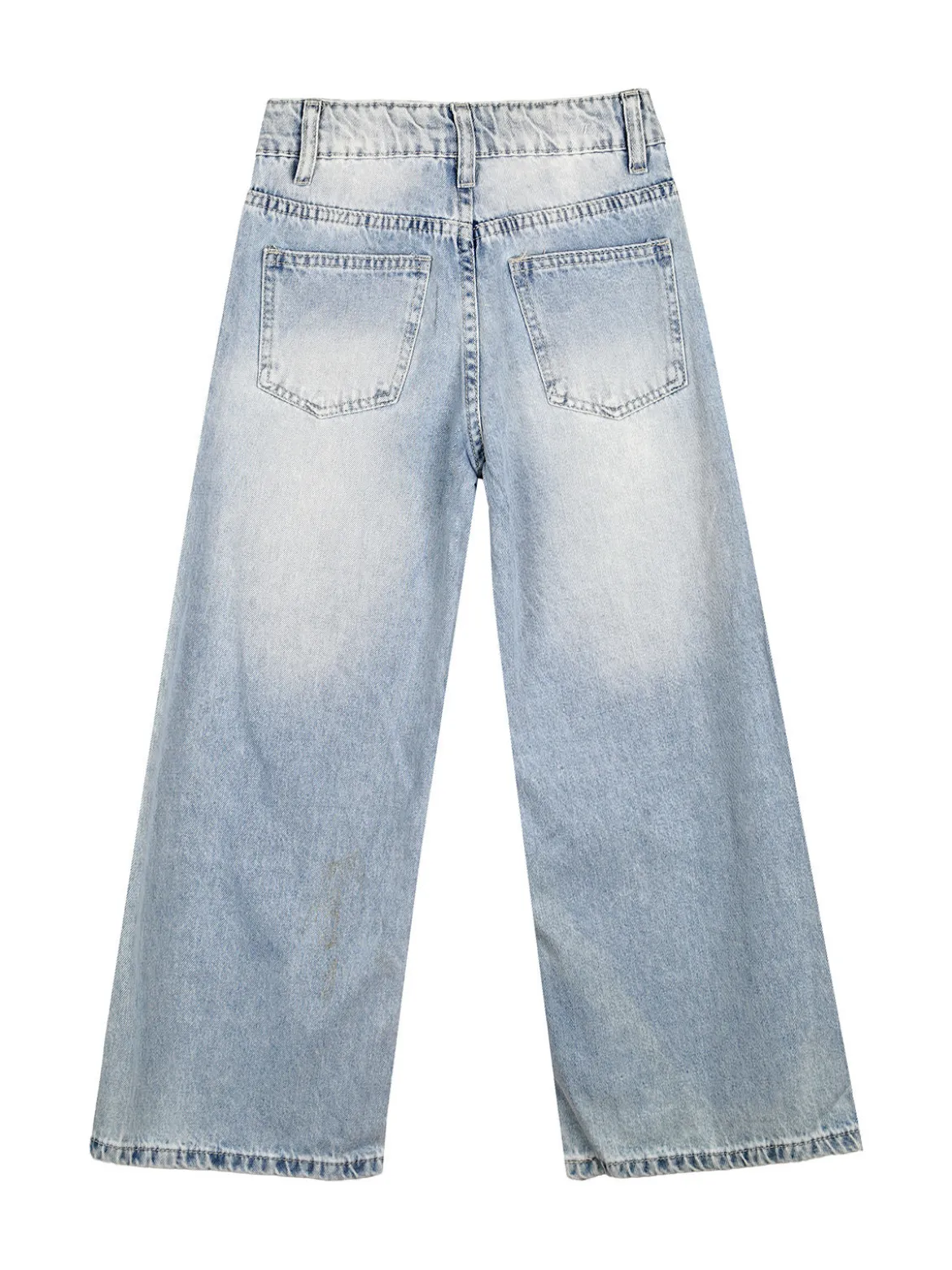 Miss Image Jeans da bambina wide leg con strass - jeans