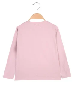 Miss Image T-shirt da bambina a maniche lunghe con stampa - rosa