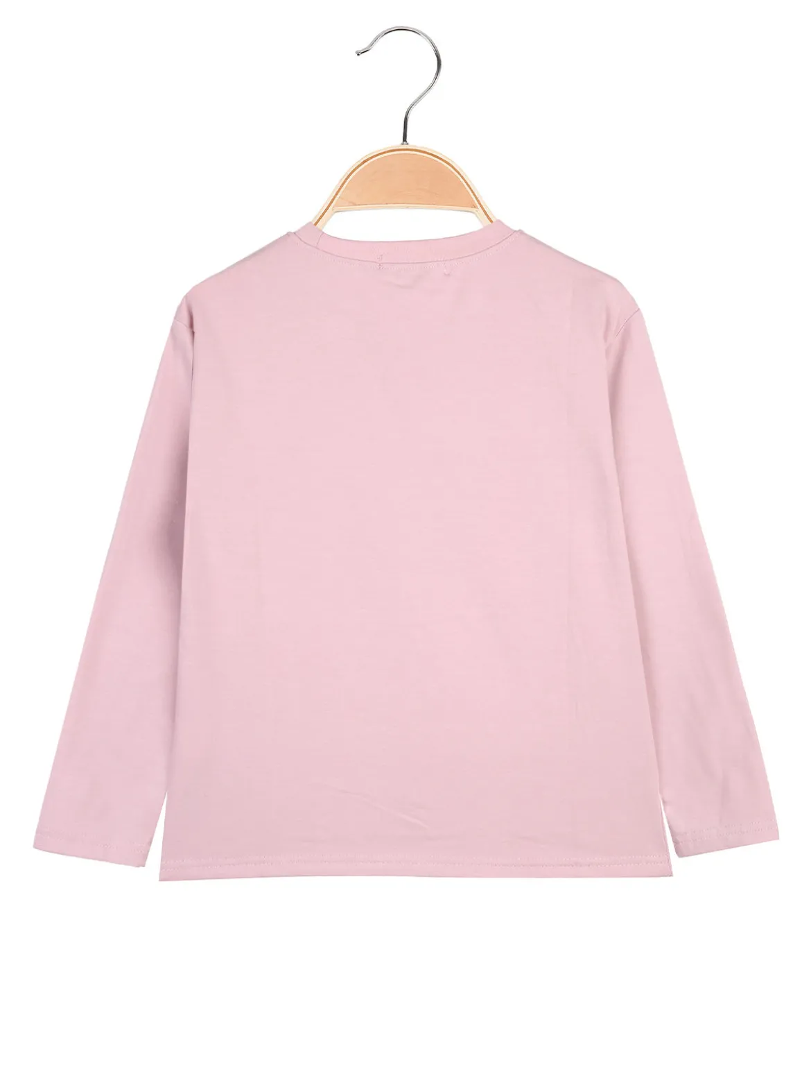 Miss Image T-shirt da bambina a maniche lunghe con stampa - rosa