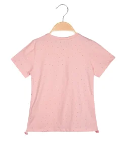 Miss Image T-shirt da bambina con strass e scritta glitter