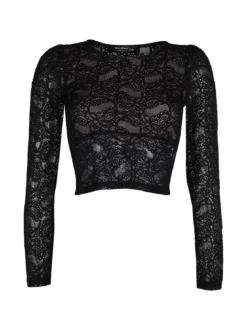 Miss Kimery Top donna in pizzo a maniche lunghe