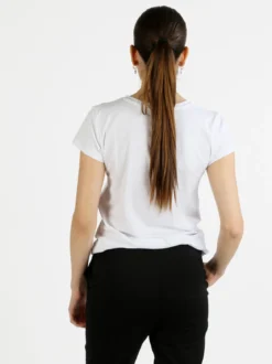 Miss Kiss T-shirt donna fiore con strass colorati
