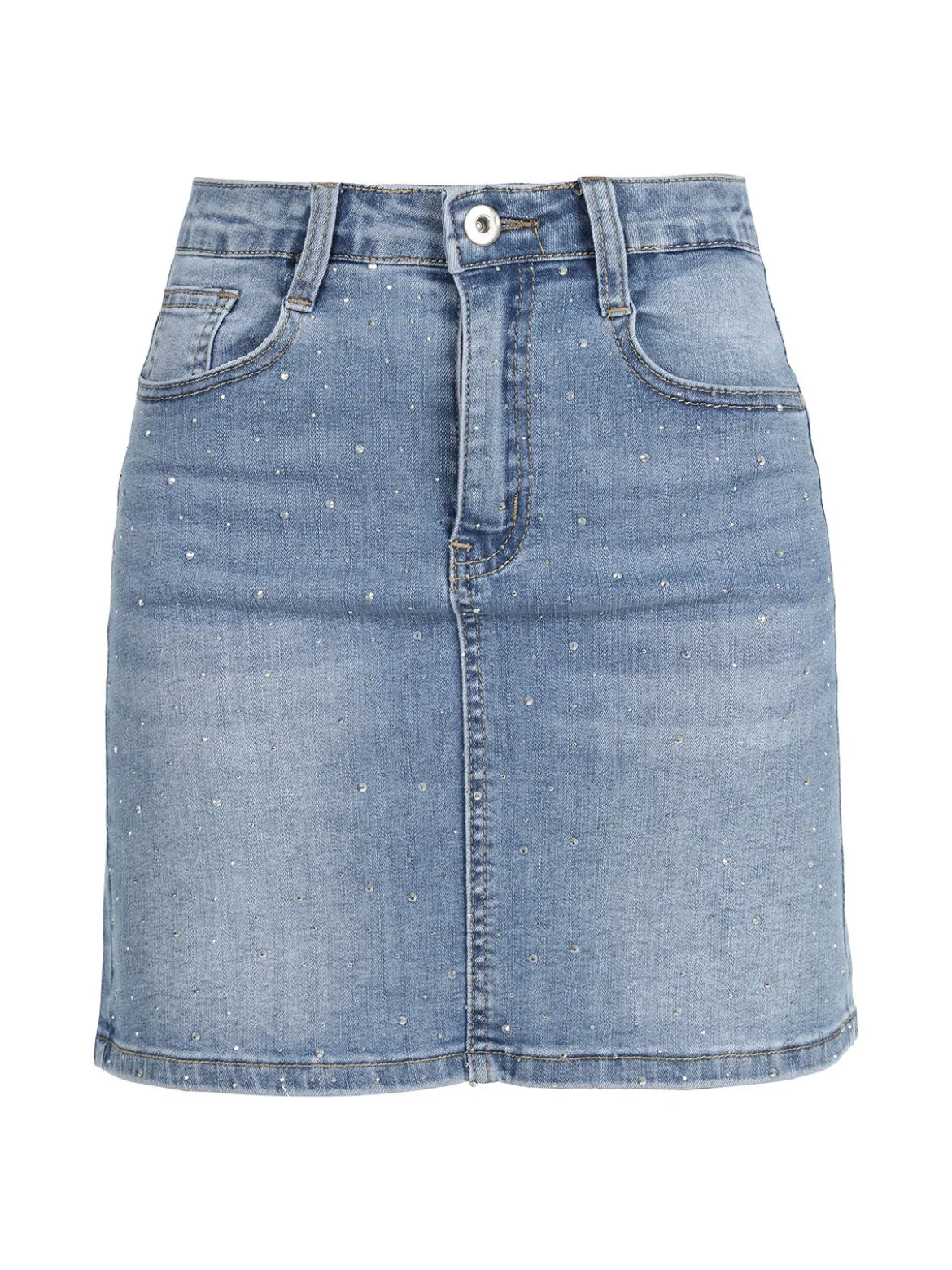 Miss Sister Gonna in jeans da donna con piccole borchie