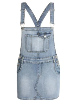 Miss Two Salopette in jeans con gonna
