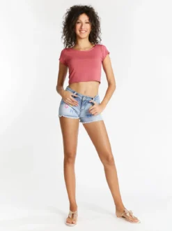 Miss Two Shorts jeans con stampa lettere