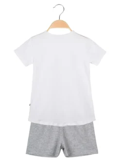 Mix'N Match T-shirt con stampa disegni e strass + shorts completo in cotone estivo