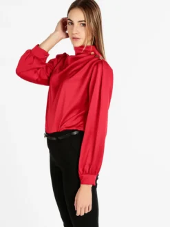Moda Fashion Blusa in simil seta da donna