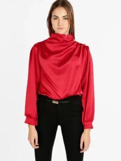 Moda Fashion Blusa in simil seta da donna