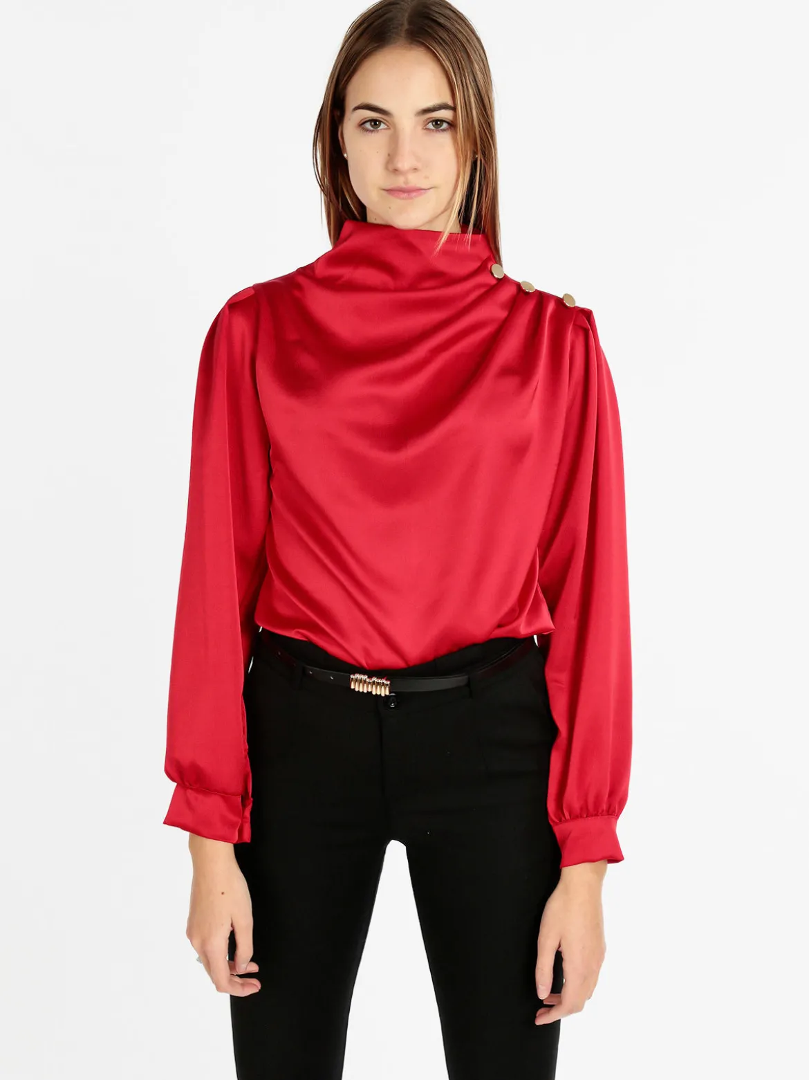 Moda Fashion Blusa in simil seta da donna