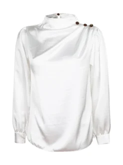 Moda Fashion Blusa in simil seta da donna
