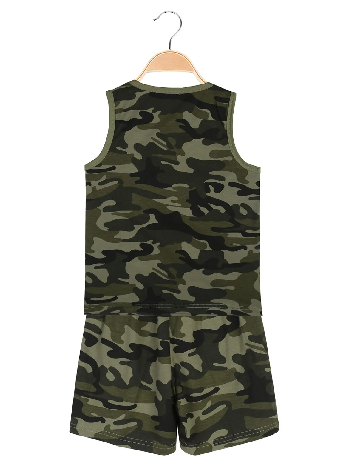 Moda Junior Completo corto militare da ragazzo con canotta e bermuda