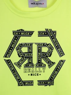 Molecola T-shirt fluo con stampa