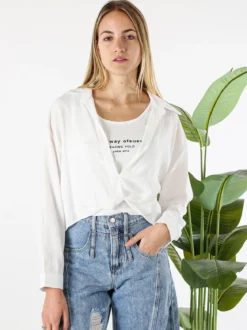 Monique Camicia donna a maniche lunghe con top in coordinato - bianco