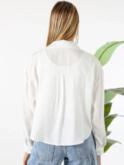 Monique Camicia donna a maniche lunghe con top in coordinato - bianco