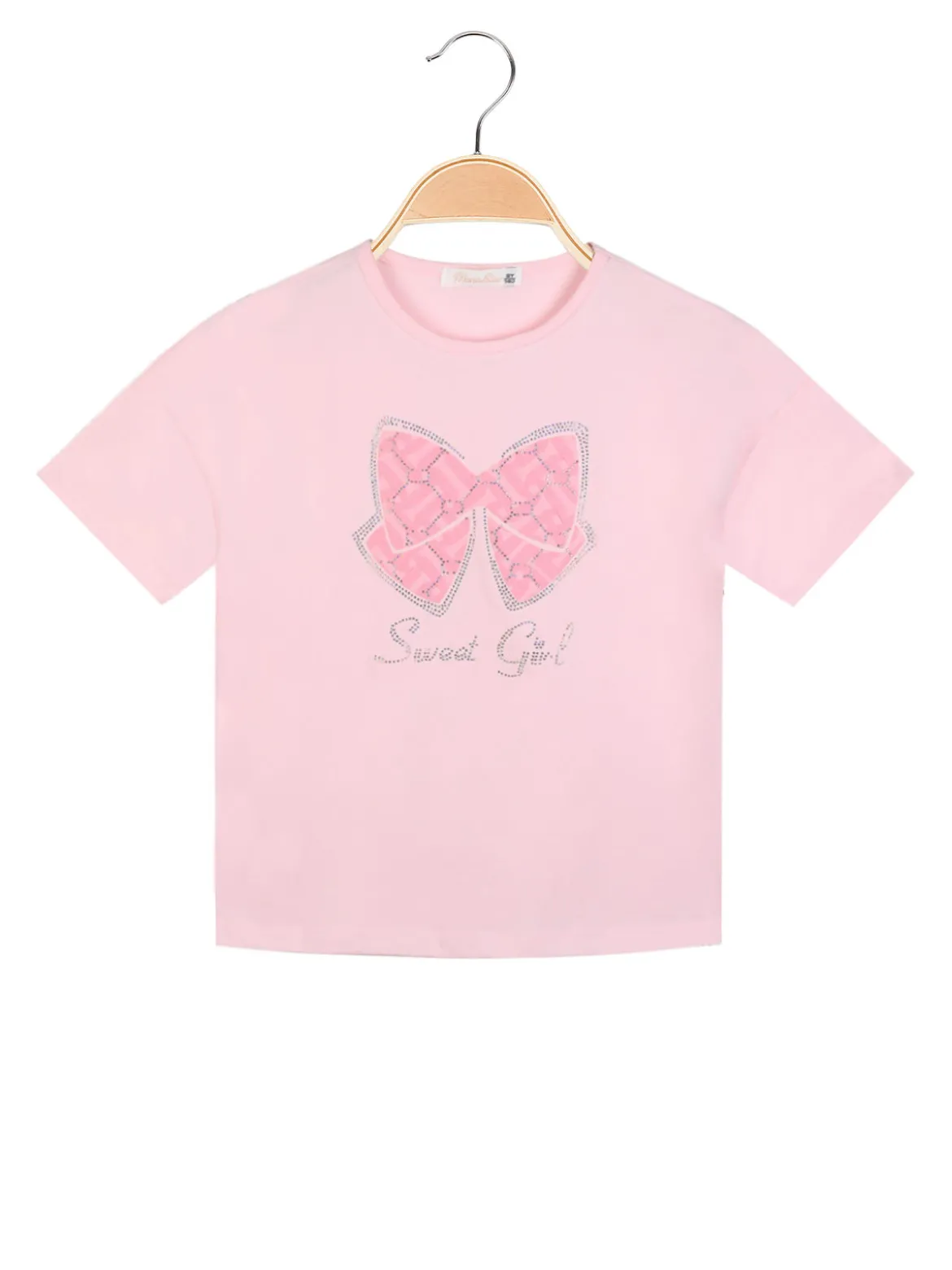 Mono Star T-shirt manica corta da bambina con strass