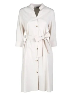 Monte Cervino Abito a camicia da donna in misto lino con maniche a 3/4