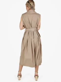 Monte Cervino Abito da donna smanicato stile trench in misto cotone
