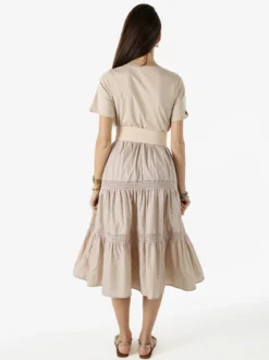 Monte Cervino Abito donna in cotone a maniche corte - beige