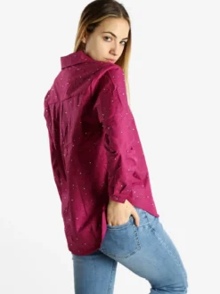 Monte Cervino Camicia donna a maniche lunghe con strass colorati