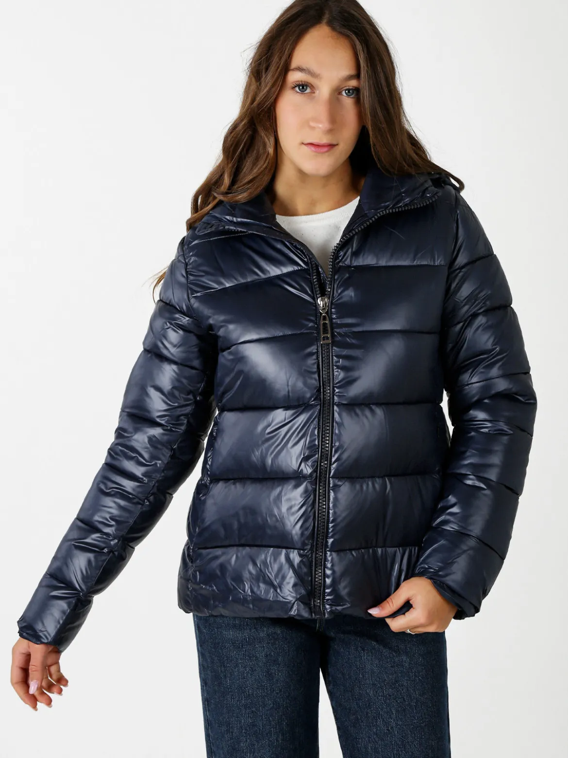 Monte Cervino Giubbotto donna con cappuccio e zip - blu scuro