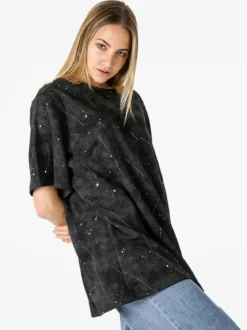 Monte Cervino Maxi t-shirt donna oversize in cotone - nero