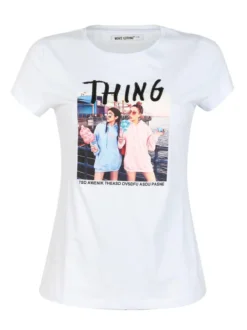 Monte Cervino T-shirt donna con disegno e perline