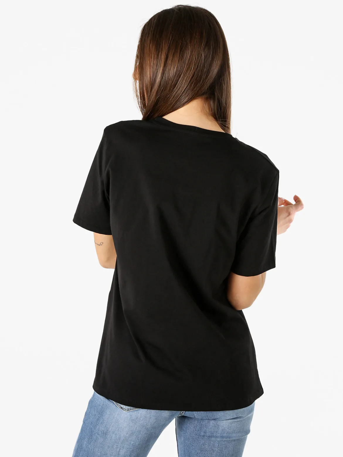 Monte Cervino T-shirt donna con stampa gatto - nero