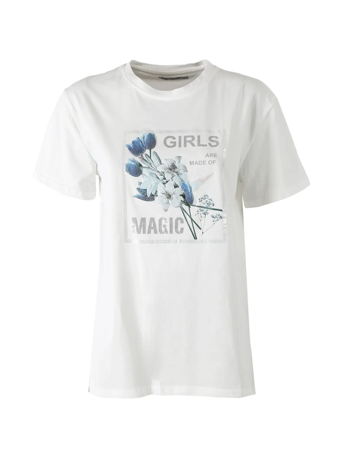 Monte Cervino T-shirt donna in cotone con stampa - blu