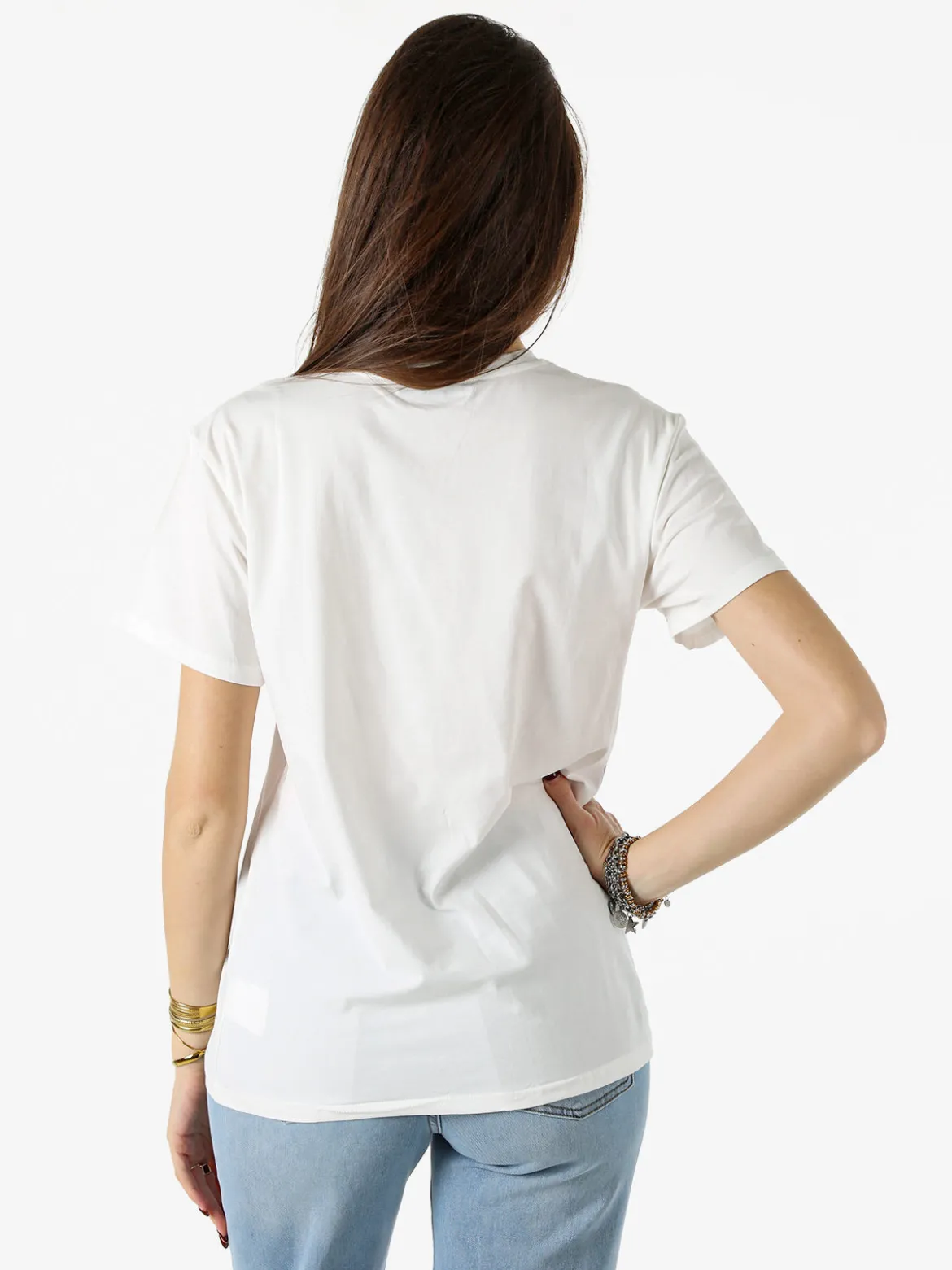 Monte Cervino T-shirt donna in cotone con stampa - blu