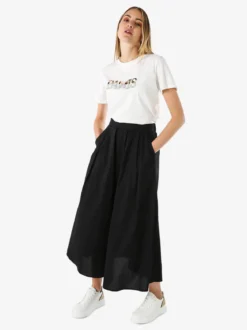Monte Cervino T-shirt donna in cotone con stampa e strass - bianco