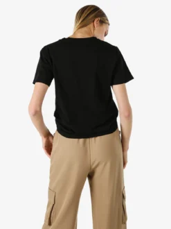 Monte Cervino T-shirt donna in cotone con stampa e strass - nero