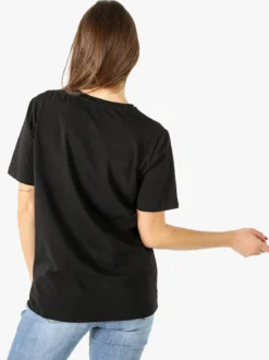 Monte Cervino T-shirt donna orsetto in cotone - nero