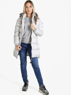 Mont Rose Giubbotto donna imbottito con cappuccio e zip - perla