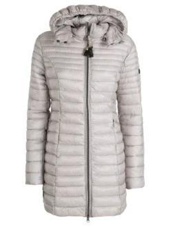 Mont Rose Giubbotto lungo da donna con cappuccio e zip - beige